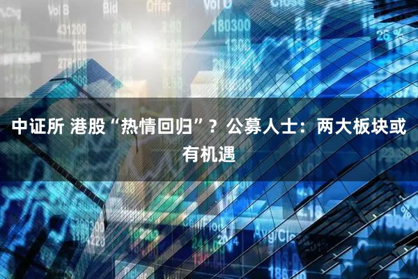 中证所 港股“热情回归”？公募人士：两大板块或有机遇