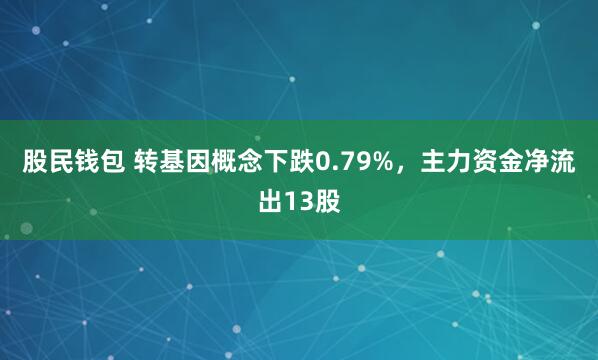 股民钱包 转基因概念下跌0.79%，主力资金净流出13股